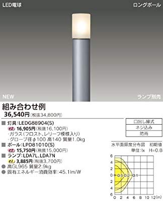 東芝(TOSHIBA) LEDガーデンライト・門柱灯 (LEDランプ別売り) LEDG88904(S(中古品)