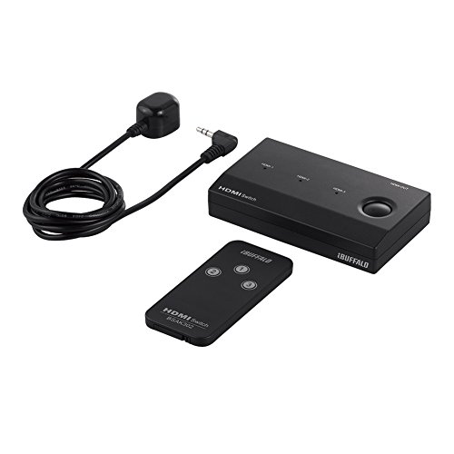 iBUFFALO HDMI切替器 3台用 リモコン付 Nintendo Switch動作確認済 ブラッ(中古品)