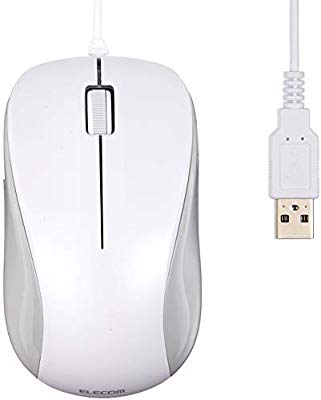 エレコム 有線マウス USB 3ボタン 光学式 ホワイト ROHS指令準拠 M-K6URWH/(中古品)