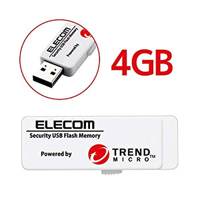 エレコム USBメモリ 4GB USB3.0 トレンドマイクロ ウィルスチェック機能搭 (中古品)