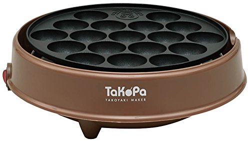 APIX たこ焼き器 【TaKoPa】 18穴 平面プレート・レシピ付き ブラウン ATM-(中古品)