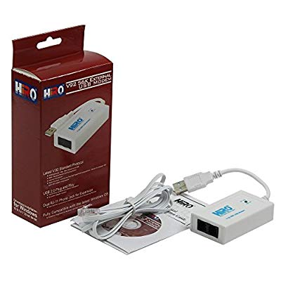 HiRO V92 56K External USB Data Fax Dial Up Internet Modem Dual Port Bu(中古品)