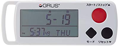 [グルス]GRUS 歩幅・心拍計測 歩数計 時計機能付 GRS002-01(中古品)