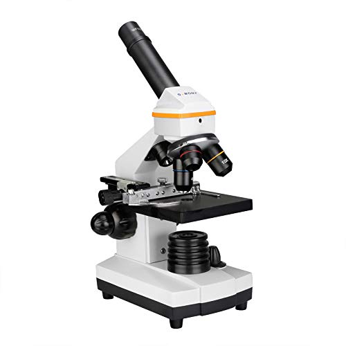 SVBONY SV601 顕微鏡 複合単眼顕微鏡 40X-1600X 二重LED 一軸式粗微動ハン (中古品)