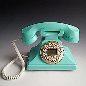 装飾電話機 ヴィンテージ電話、1960年代のレトロダイヤル電話、リダイヤル (未使用の新古品)