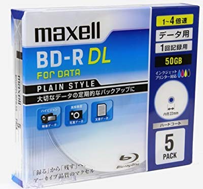 maxell データ用ブルーレイディスク BD-R DL 50GB 「PLAIN STYLE」 (1~4倍 ( 未使用の新古品)