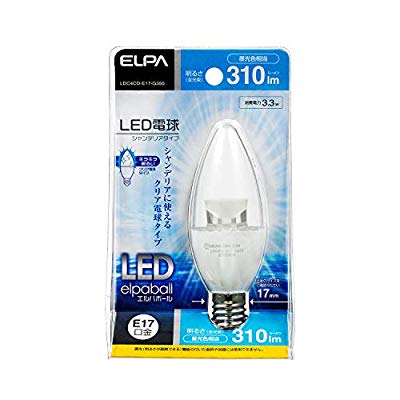 ELPA(エルパ) LED電球 シャンデリア 昼光色相当 LDC4CD-E17-G350( 未使用の新古品)